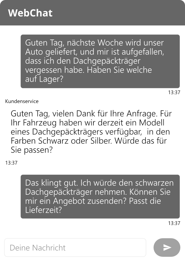 WebChat Widget auf einem Smartphone
